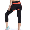 Women Pants Sports Running Sportswear Yoga Fitness Run Leggings False Two Pieces Exercise Gym Compression Pants Clothes